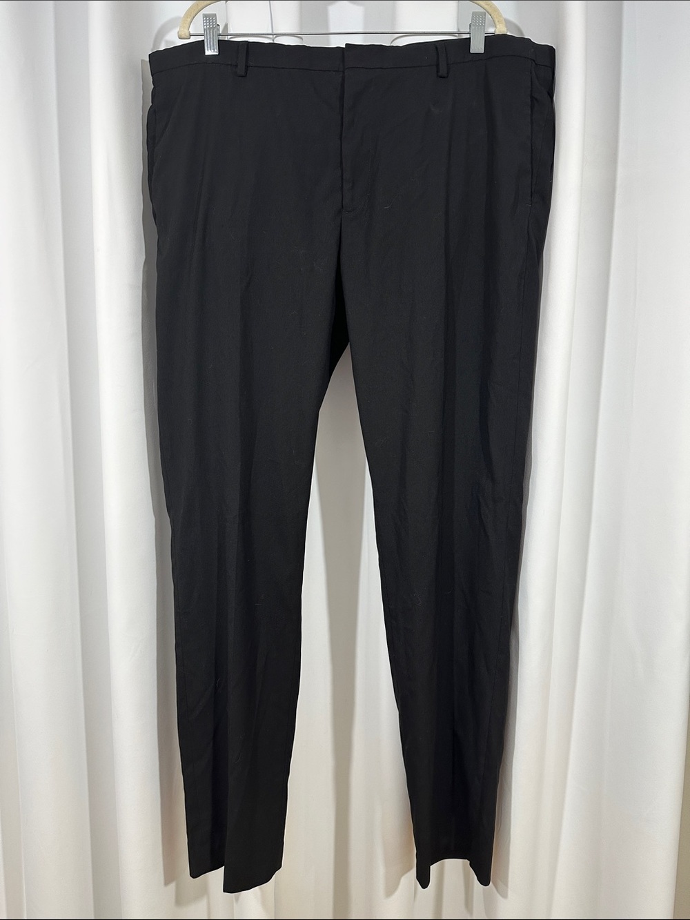 H&M Super Skinny Fit Dress Pants Men's 46R (EU) Black Stretch Trousers